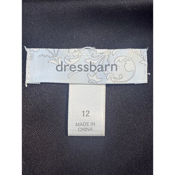 Dress Barn Career Office Dress 12 Short Sleeve Black Tan Lined Figure Flattering - Picture 5 of 9
